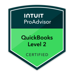 Intuit QuickBooks Certified ProAdvisor Level 2 badge issued to Heather Hatch